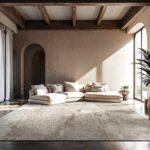 Louis De Poortere teppich Mad Men Sol 9735 Albatre Ambiance