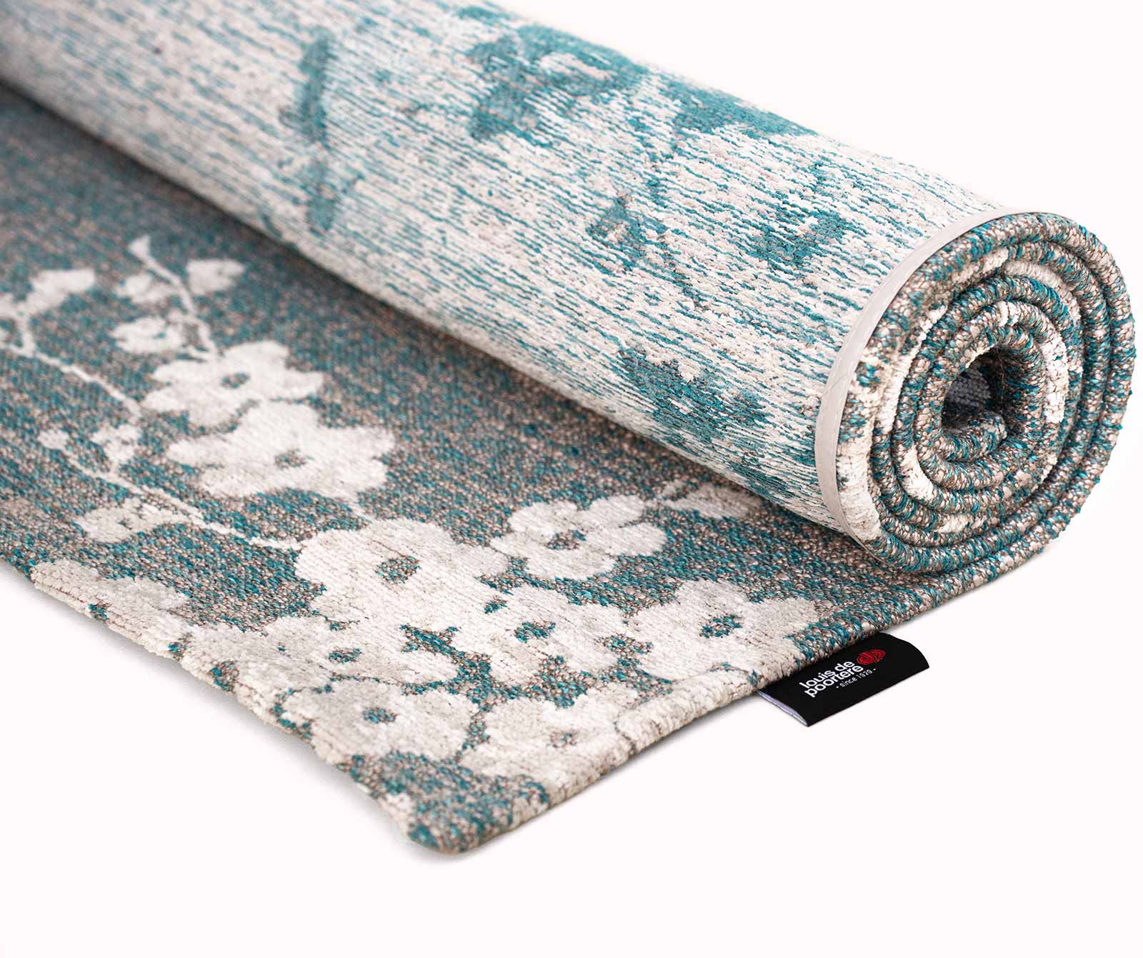 Louis De Poortere teppich Sakura 9850 Sakura Lake Blue roll
